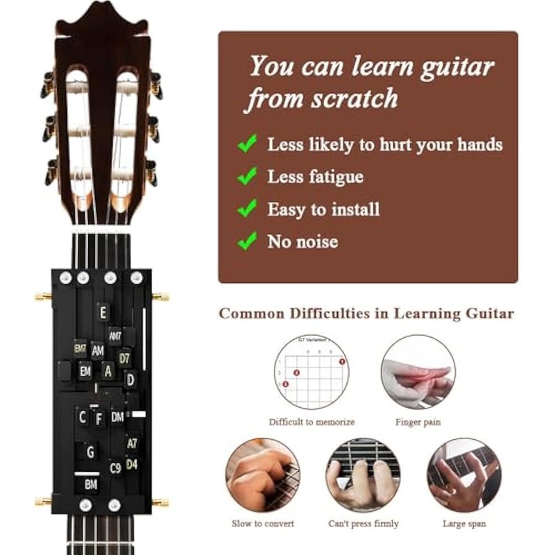 Montoya Guitar Chord Presser, Double Chord Guitar Trainer, Automatic One-Touch Chord Player, Guitar Aid Tools for Beginners - Image 3